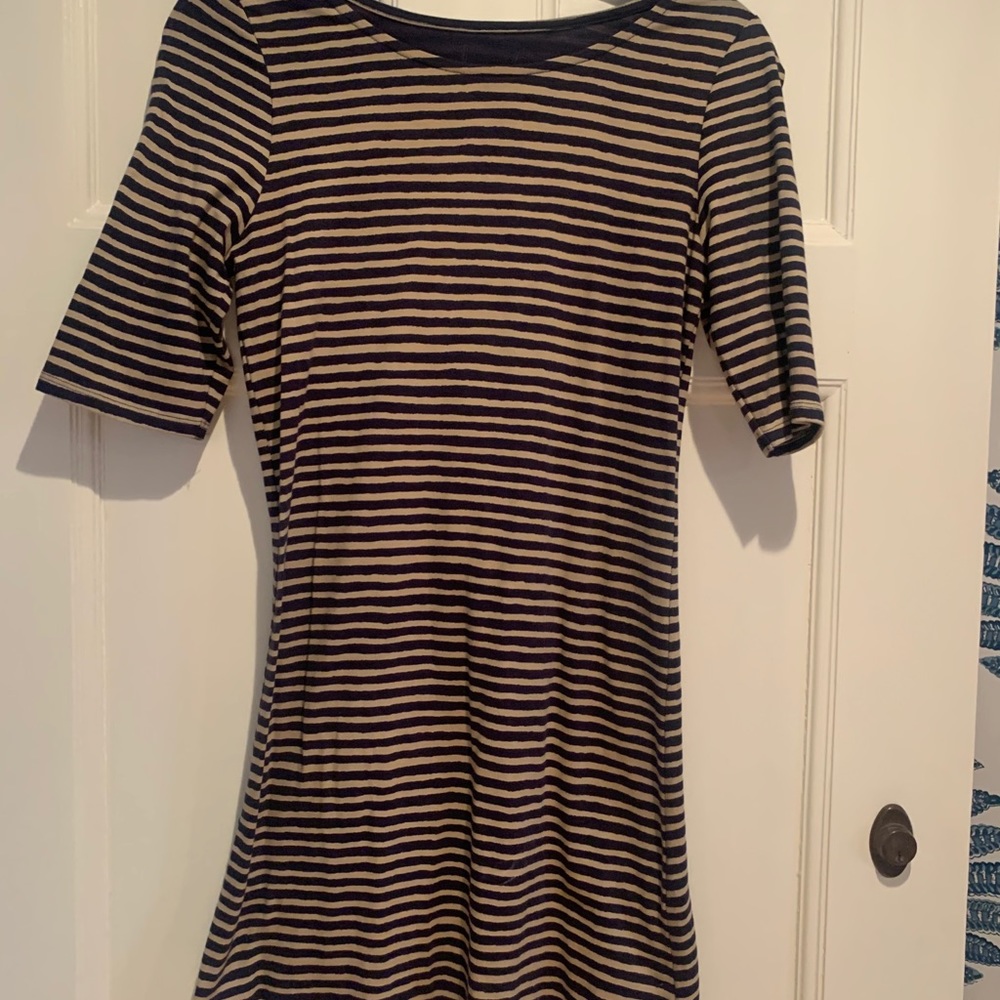 Hiho Boatneck Cotton Stripe shift dress